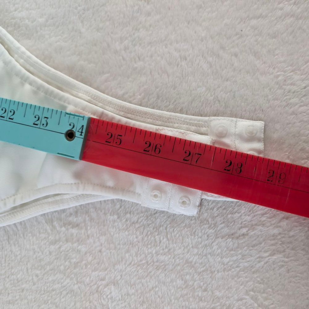 Manière De Voir White Bodysuit with Black Stitching - Size 6 - New - Picture 8 of 9